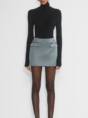 Babaton Aritzia Stationery Slate Blue Mini Skirt Size 00